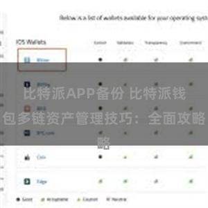 比特派APP备份 比特派钱包多链资产管理技巧：全面攻略