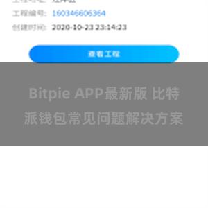 Bitpie APP最新版 比特派钱包常见问题解决方案