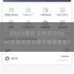 Bitpie备份 比特派(Bitpie)交易历史记录在哪里查看？