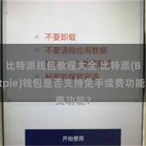 比特派钱包教程大全 比特派(Bitpie)钱包是否支持免手续费功能？