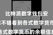 比特派数字钱包安全  你不错看到各式数字货币的余额信息