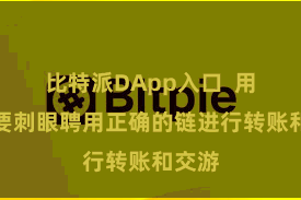 比特派DApp入口  用户需要刺眼聘用正确的链进行转账和交游